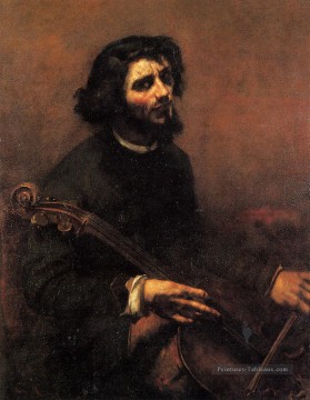  Autoportrait Tableaux - Le violoncelliste autoportrait réalisme réalisme peintre Gustave Courbet